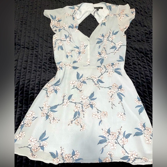 Floral blue summer dress - Picture 1 of 4